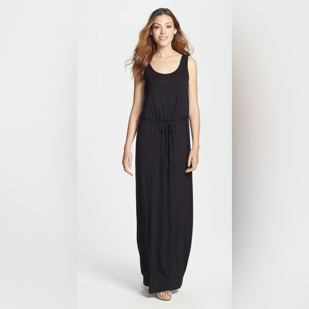 Gray Sleeveless Drawstring Waist Maxi Dress - Picture 6 of 8